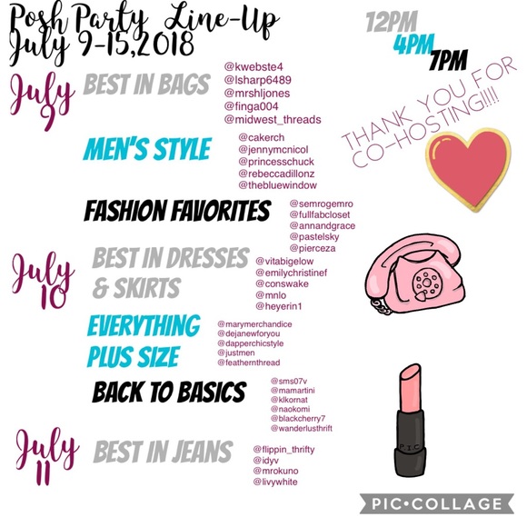 July 9-15 Posh Party LineUp